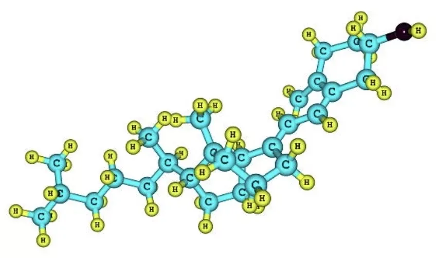 Ball-and-stick model of a vitamin D molecule