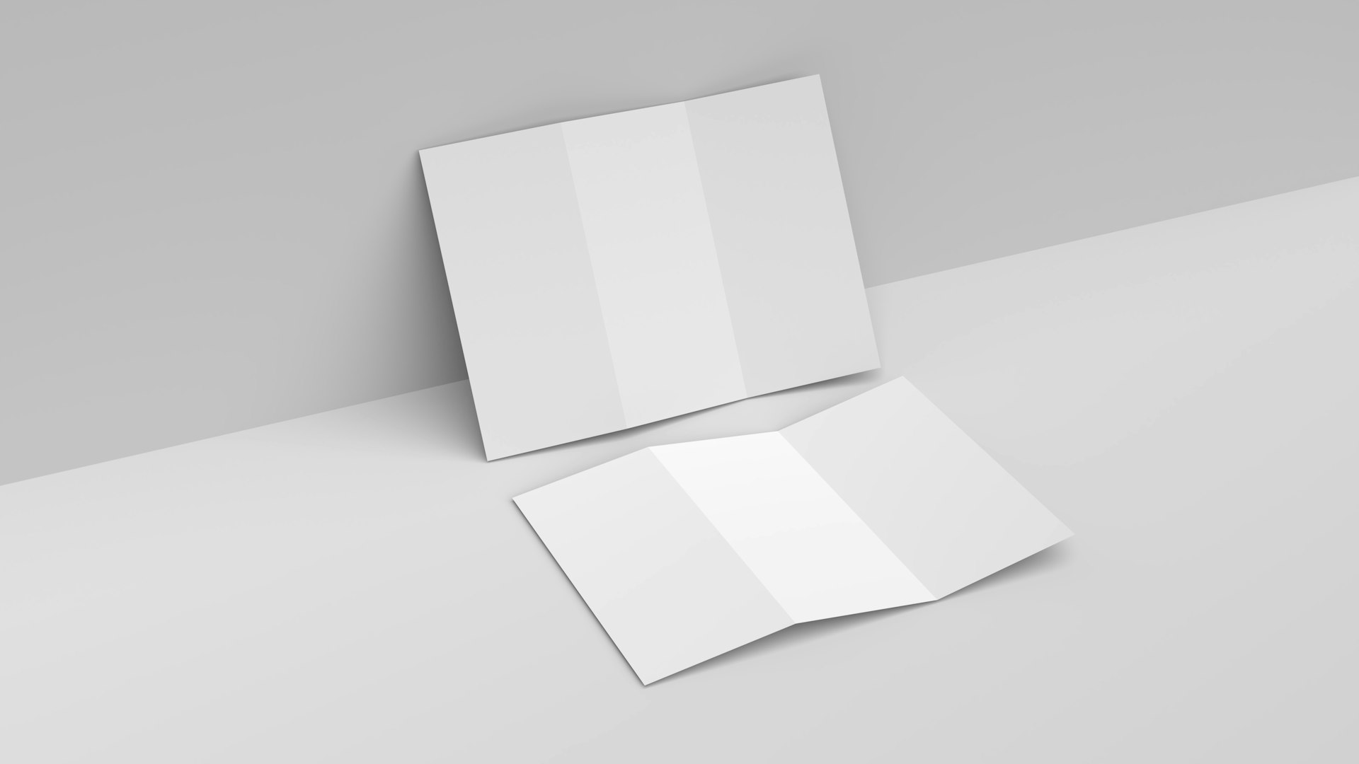 An image of a blank leaflet/brochure.